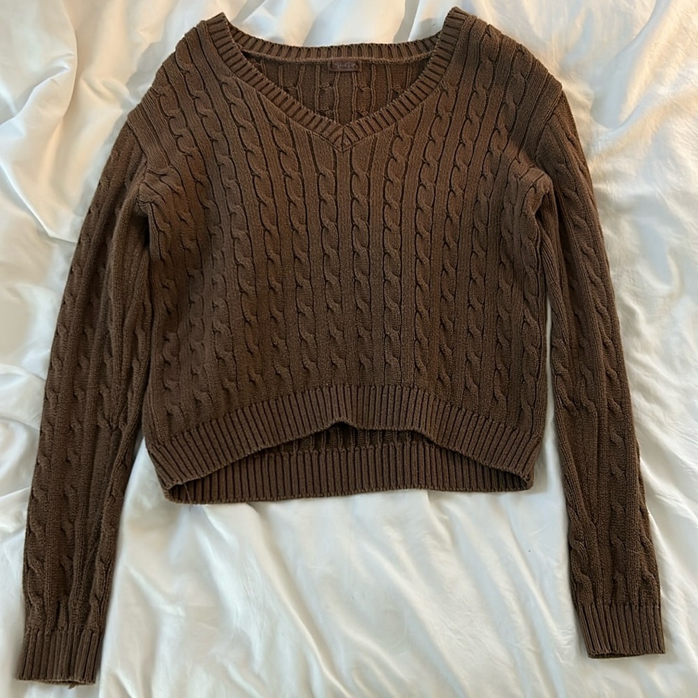 PacSun: John Galt Brown Cable knit Sweater